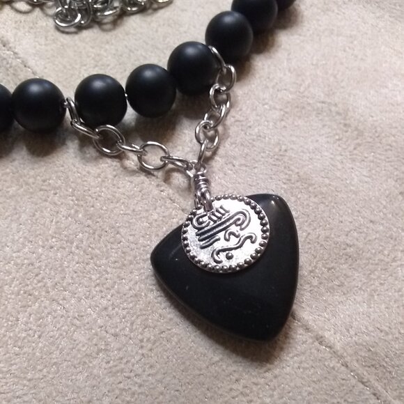 Sexy Seductive Business Casual Goth Grunge Domme | Black Jasper + Stone Necklace - Picture 4 of 7